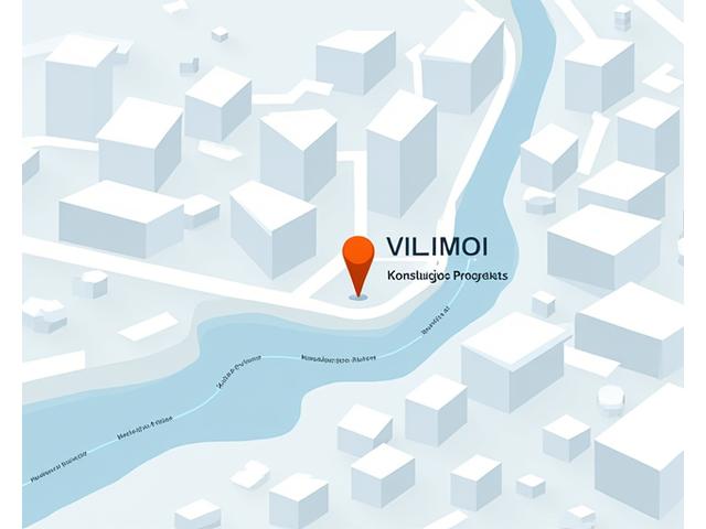 Vilniaus miesto žemėlapio fragmentas su biuro vieta
